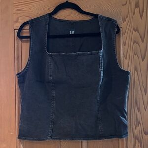 GAP Charcoal Black Sleeveless Denim Top Size 18